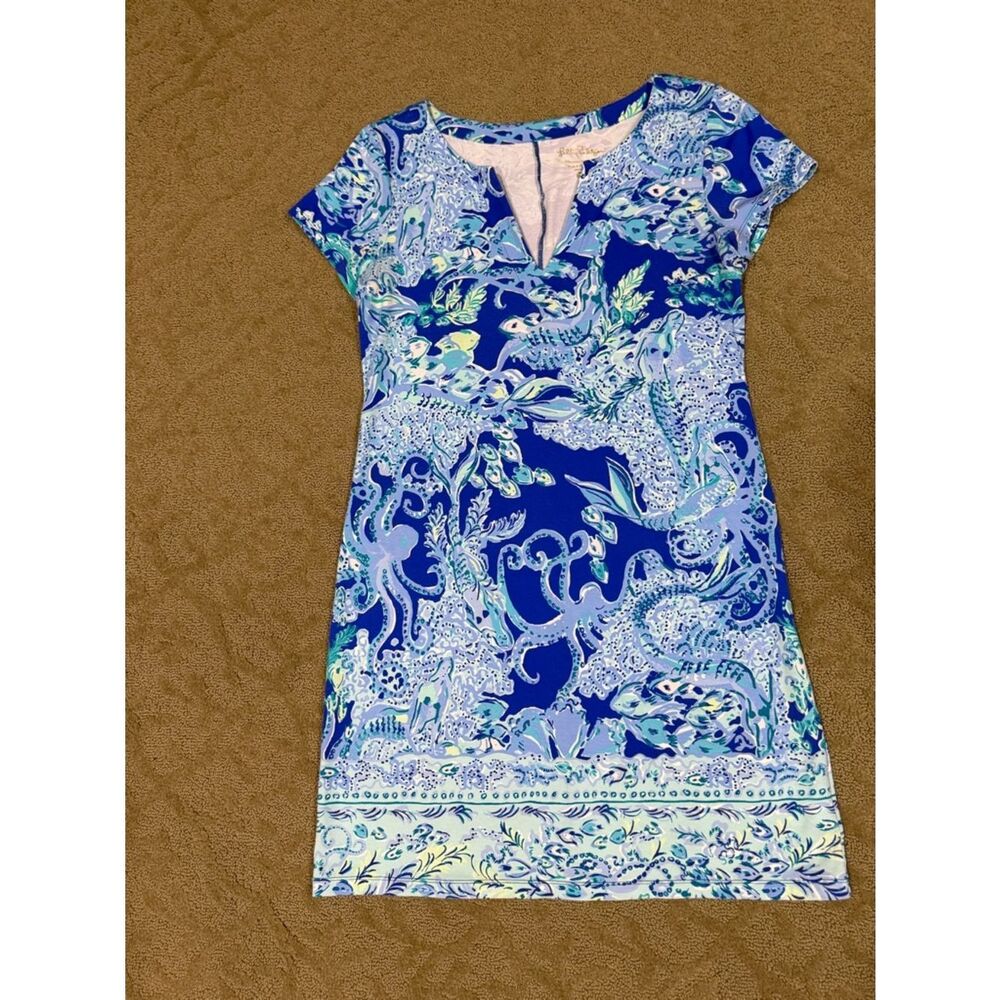 Lilly Pulitzer Royal Blue & Aqua Paisley Sheath Dress